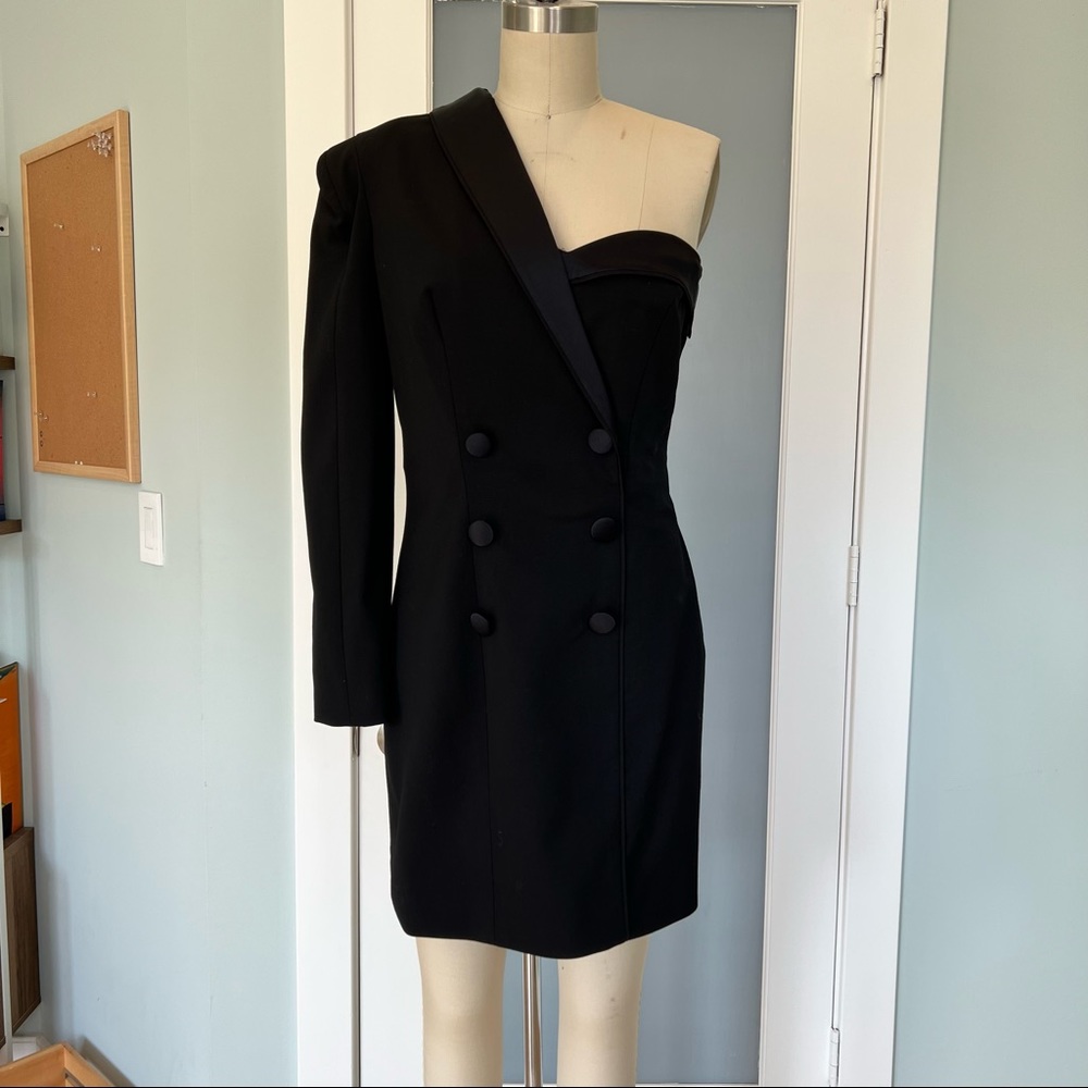 Dundas Tuxedo One Shoulder Mini Dress